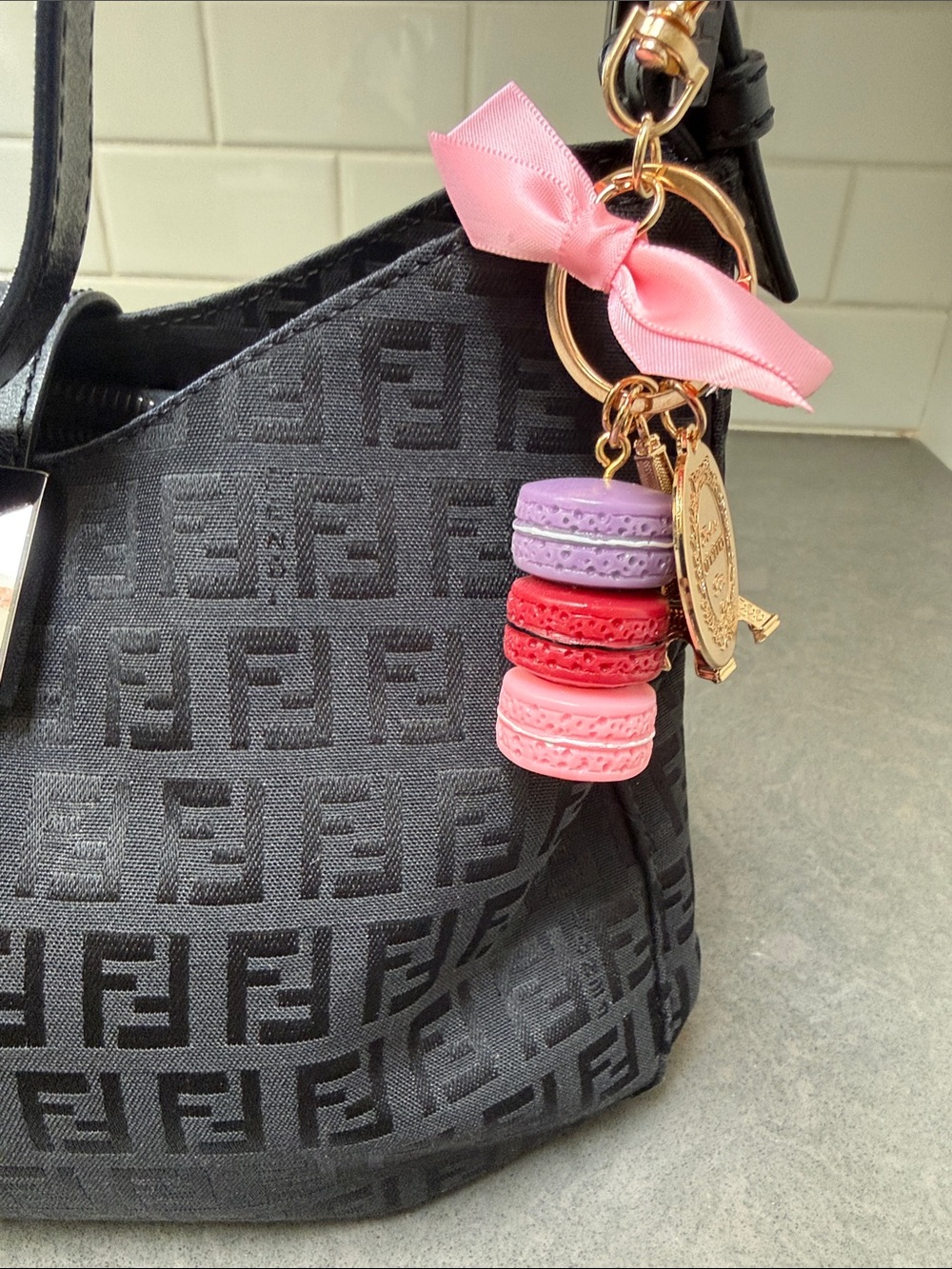 Eifel Tower Macarons Paris Bag Charm Key Holder